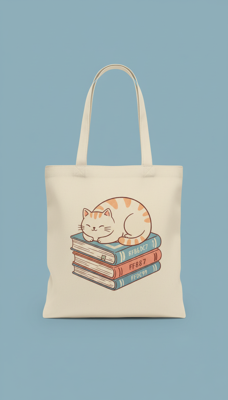 Illustrated Tote Bag with Family Portrait