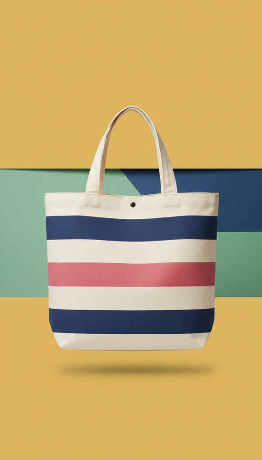 French-Inspired Tote Bag With Whimsical Pattern