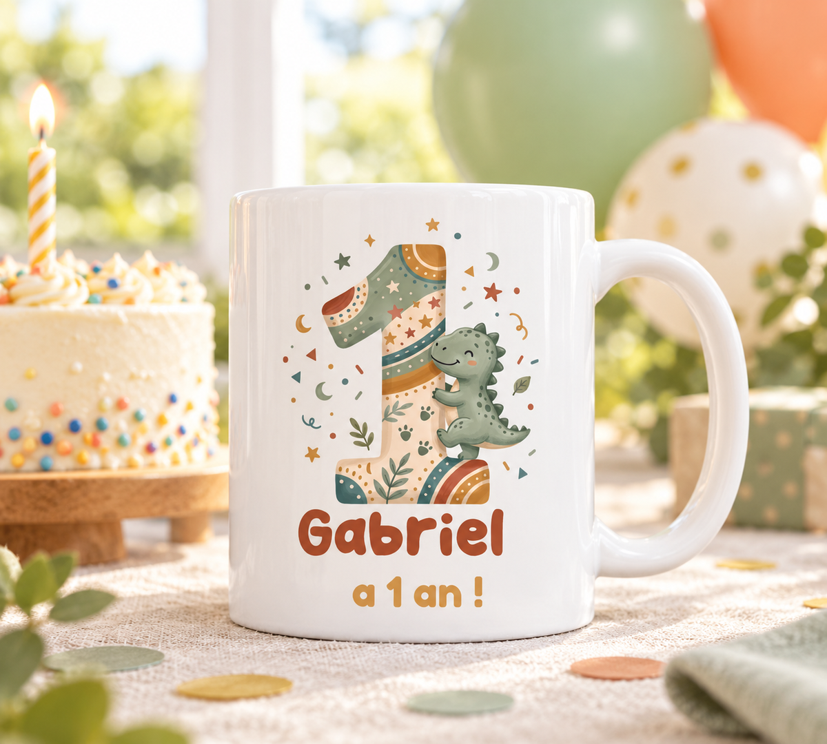 Mug d’anniversaire personnalisé avec prénom