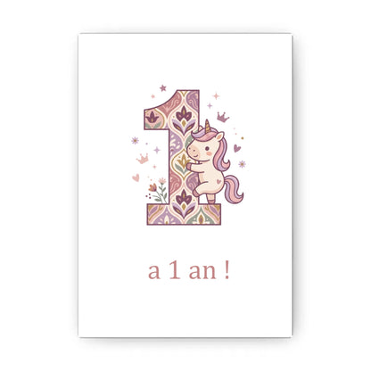 Affiche d’anniversaire personnalisée – Licorne, prénom et âge
